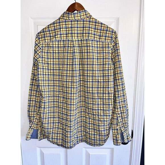 Ralph Lauren Button Down Long Sleeve Shirt Boys‎ Sz XL 18-20 Yellow Blue Plaid - Picture 3 of 7